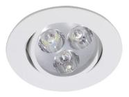 Kit 5 Spot Led Embutir Redondo Direcionável 3W Branco 6500K