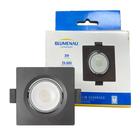 Kit 5 Spot Led Preto Quadrado Embutir 3w Branco Frio 6500K