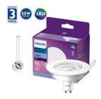 Kit 5 spots led redondo 5w = 50w bivolt philips residencial