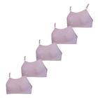 Kit 5 Sutiã Infantil Juvenil Algodão Sem Bojo