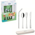 Kit 5 Talheres Infantil Tramontina Colher Garfo Faca Aço Inox Crianças