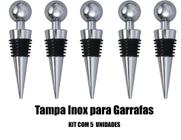 Kit 5 Tampa Rolha Inox Silicone para Garrafas Vinho Azeite - DY