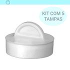 Kit 5 Tampas Plástica Para Válvula Tanque Pia Escoamento