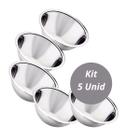 Kit 5 Tigela De Inox Redonda Bowl Saladas Sobremesa Molhos