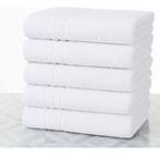 Kit 5 Toalhas De Banho Brancas Hotel Felpuda 300 Gramatura