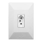 Kit 5 Tomada Simples 2p+t 20A Com Placa Espelho Branco Bivolt 127v e 250v Linha Dubai