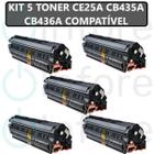 Kit 5 Toner Compatível com P1102w M1132 M1212 M1210 Ce285a cb435a cb436a Universal - Premium