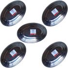 Kit 5 Travessa Bandeja Restaurante Oval Inox 26 cm P/ Porção