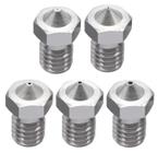 Kit 5 Un Bico V5 V6 M6 E3d Nozzle 1,75mm Impressora Inox