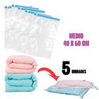 Kit 5 Un Saco À Vácuo Para Viagem Arrumar Mala 40x60cm Organizador Guardar Roupa