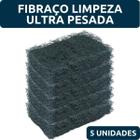 Kit 5 Unidades Fibraço Fibra Limpeza Ultra Pesada British 12,5 cm x 8,7 cm Para Limpeza Crostas Com Alta Agressividade