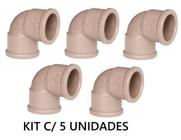 KIT 5 UNIDADES Joelho Soldável 90º Plastilit 50mm *796*