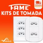 Kit 5 unidades Tomadas 10A/20A Interruptores Simples linha evidence Fame