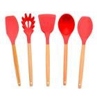 Kit 5 Utensílios Culinários De Silicone Cozinha Vermelha- - Udlandia