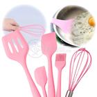 Kit 5 Utensílios de Silicone para Cozinha Conjunto Resistente a Altas Temperaturas (Rosa)