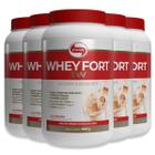 Kit 5 Whey Fort 3w Vitafor 900g Paçoca