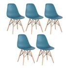 KIT - 5 x cadeiras Charles Eames Eiffel DSW - Base de madeira clara