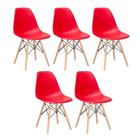 KIT - 5 x cadeiras Charles Eames Eiffel DSW - Base de madeira clara - Mobili