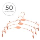 Kit 50 Cabides Rose Gold Lingerie Metal Com Presilhas Adulto