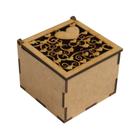 Kit 50 Caixa Quadrada Biju ou Lembrancinha Arabesco Com Coração 6x6x5 Laser Mdf Madeira