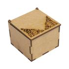 Kit 50 Caixa Quadrada Biju ou Lembrancinha Arabesco Riscado 6x6x5 Laser Mdf Madeira