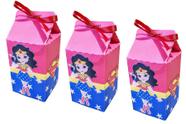Kit 50 Caixinhas Milk Mulher Maravilha e Super Man