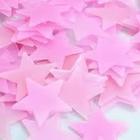 Kit 50 Estrelas Rosa Fluorescentes 3 cm Brilha no Escuro Neon Teto Parede - Star