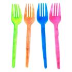 Kit 50 Garfos Neon Descartável Forfest Linha Premium - 50un - Brilha com luz negra