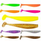 Kit 50 Isca Artificial Soft Shad 6cm ou 9cm Silicone Macia Para Pesca de Tucunaré Robalo Traíra - HECKMANN