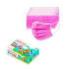 Kit 50 Máscara Tripla Pink Infantil Descartável Clip Interno