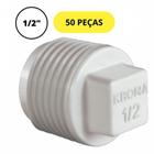 Kit 50 plug roscavel branco pvc rosca 1/2 krona 0293