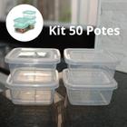 Kit 50 Potes Mini Quadrados Promocional Fitness BPA FREE