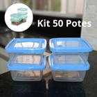 Kit 50 Potes Mini Quadrados Promocional Fitness BPA FREE