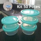 Kit 50 Potes Mini Redondos Promocional BPA FREE fitness