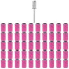 Kit 50 Tubos De Lixa 1/4 Grão 80 Rosa Suporte Haste 2.4Mm