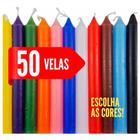 Kit 50 Velas Palitos Branca 18cm Parafina Pura