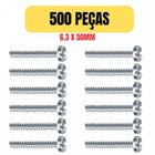 Kit 500 parafuso a.a cabeca panela reta 6,3x50mm para bucha - ELETRO