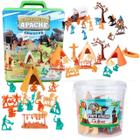 Kit 53 Pcs Acampamento Cowboys e Índios Apache Gulliver Bonecos