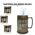 Kit 5Un Caneca Copo Preto Gel 300ml Isolante Térmico Chopp Cerveja Time Clube Corinthians Oficial