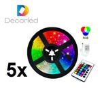 Kit 5x Fita Léd 5050 RGB 16 Cores Ip65 + Central + Controle