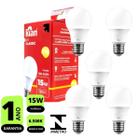 Kit 5x Lâmpadas Led Bulbo 15w Branca Fria 6.500k E27