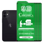 Kit 5x Película 9D Cerâmica iPhone 12 Mini - Protetora Anti Impacto Queda Choque Shock Flexível Nano Gel