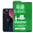 Kit 5x Película 9D Cerâmica iPhone 13 Mini - Protetora Anti Impacto Queda Choque Shock Flexível Nano Gel