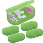 Kit 5x Porta Comprimidos com 3 Divisórias TopGet Verde