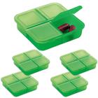 Kit 5x Porta Comprimidos com 4 Divisórias TopGet Verde