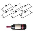 Kit 6 Adega Parede Garrafa Vinho Aço Preto Estilo Industrial