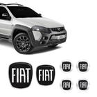 Kit 6 Adesivos Fiat Black Strada Preto Resinado 2006/2020 - SPORTINOX