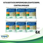 Kit 6 Aditivos Impermeabilizante Contra Umidade 500Ml Viapol