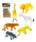 Kit 6 Animais Safari De Borracha Miniatura De Bichos Coleção - Think Big Kids