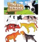 Kit 6 Animal Borracha Fazenda Vaca Bode Jegue Porco Cão - Toy King